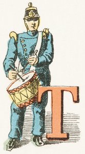 T - Tambour - Alphabet Enfantin, Éditions Gordinne 1920 (gravure) - Unbekannt
