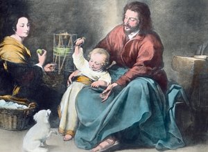 La Sainte Famille avec le petit oiseau
