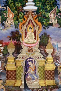 La Vie du Bouddha, Fresque murale, Monastère Wat Maniratanaram, Phnom Penh, 2022