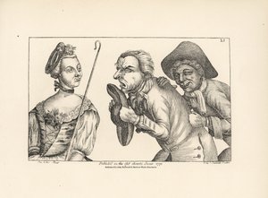 Les figures comiques de Cimon et Mopsus avec la belle Phillida. Tiré de l