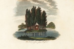 Tombe de Jean-Jacques Rousseau, écrivain français (gravure)