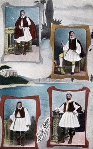 Costumes traditionnels grecs pour hommes - Carte postale 1914-1918