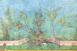 Triclinium de la maison de Livia, fresque, 20 - 10 av. J.-C., musée national de Rome, Rome, Italie
