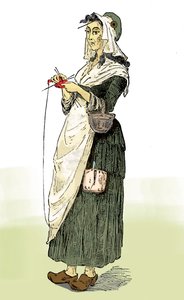 Tricoteuse, ou femme tricotant