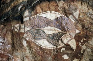 Tortue, peinture rupestre, Arnhem Land, Territoire du Nord, Australie, culture aborigène