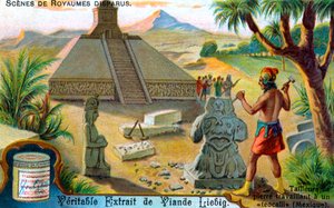 Civilisations Disparues : Tailleur de pierre sculptant pour teocalli - Unbekannter Künstler