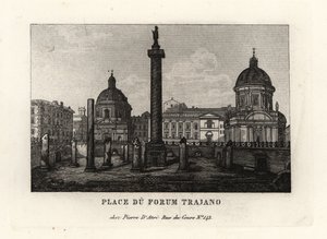 Vue de la Piazza du Forum de Trajan avec la Colonne de Trajan, Rome - Unbekannt