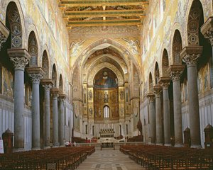 Vue de la nef de la cathédrale de Monreale, Sicile - Unbekannt
