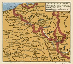 Carte de la position des armées le 22 août 1914