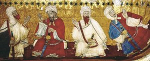 Coupole en bois décorant la Salle des Rois ou Salle de Justice (peinture)