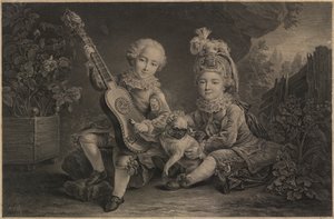 Jeunes enfants jouant, Paris, vers 1775