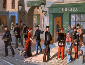 Livraison postale à Paris, détail d