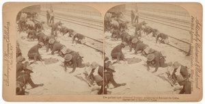 Le "Gallant 25th" se prépare à embarquer pour Cuba, 1898 (photo) - Underwood & Underwood