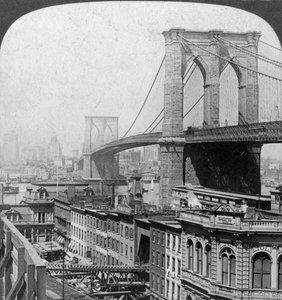 Pont de Brooklyn, New York, USA, 1901 - Underwood and Underwood