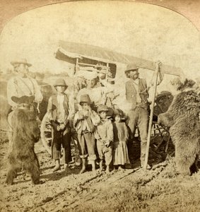 Gitans et ours dansants sur la route