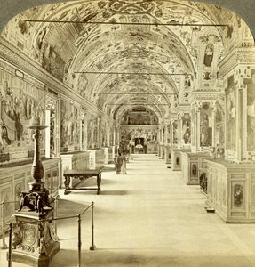 Intérieur de la bibliothèque du Vatican, Rome, Italie
