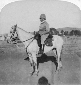 Major-Général John French, le courageux chef de cavalerie, Pretoria, Afrique du Sud, Guerre des Boers, 1901 - Underwood and Underwood