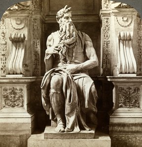 Statue de Moïse de Michel-Ange, Église de San Pietro in Vincoli, Rome, Italie - Underwood and Underwood