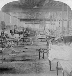 Mud Hall, la dernière prison occupée par les officiers britanniques à Pretoria, Afrique du Sud, 1901