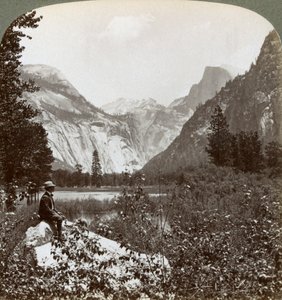 North Dome, Half Dome et Clouds Rest, Yosemite Valley, Californie, USA, 1902