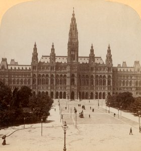 Le grand Rathaus, Vienne, Autriche Tour de 320 pieds de haut, 1899 - Underwood and Underwood