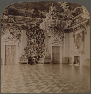 Salle du trône, Palais royal, Berlin, avec buffet chargé de plats et décorations royales, Allemagne, 1903