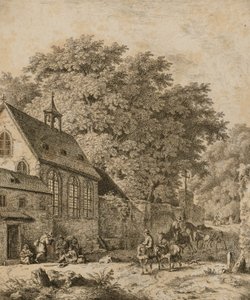 Paysage avec église et paysans - Unidentified