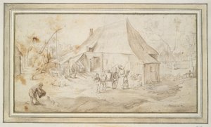Une ferme avec trois figures