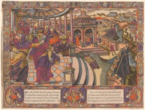Ananias faux prophète, séduit le peuple et rompt la chaîne de Jérémie, le peuple de Juda est captif en Babylone. - Unknown