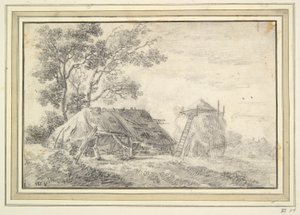 Grange et meule de foin