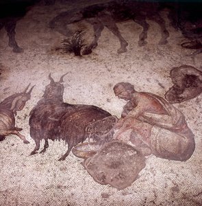 Détail de la mosaïque du sol au Grand Palais, Istanbul, règne de Justin, 565-575 - Unknown