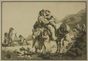 Famille de voyageurs au repos