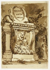 Monument funéraire inscrit "Poesia Muta"