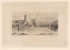 Vue sur Kehrwiederspitze et une église, à Hambourg