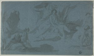 Scène mythologique avec femme se baignant - Unknown