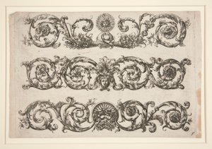 Design ornemental avec arabesques florales (Soleil) - Unknown