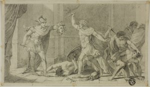 Persée confrontant Phinée et ses partisans avec la tête de Méduse - Unknown