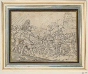 Romulus, combattant les Sabins, demande de l