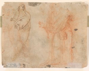 Études de figures tombantes (recto) ; Études de figures en vêtements drapés (verso)