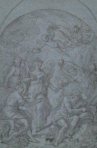 Étude pour une allégorie avec dieu de la rivière et abondance - Unknown