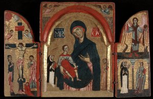 Triptyque : Vierge et Enfant avec les Saints Dominique et François ; La Crucifixion ; Saint Michel avec les Saints Pierre Martyr et Catherine d
