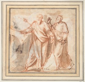 Deux figures masculines debout (Moïse et Aaron ?) - Unknown