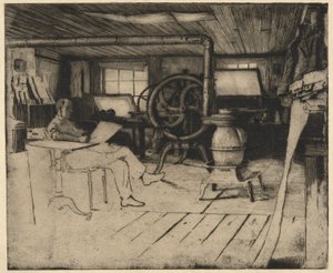 Intérieur sans titre avec presse à imprimer - Unknown