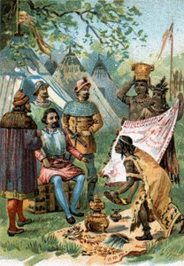 1518 - 1519 : Fernand Cortez part pour la conquête du Mexique reçoit les présents de l