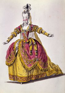 Costume de théâtre du 18ème siècle, gravure du 19ème siècle - Unknown artist
