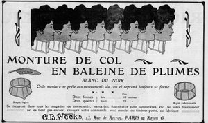 Publicité de 1904 pour le C B Weeks Feather Whale Neck Mount