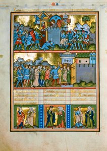 5 enluminures avec texte sur une page (enluminure) - Unknown artist