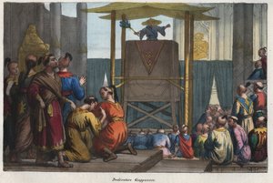 Un prédicateur japonais - gravure de "Usi e Costumi di Tutti i Popoli dell
