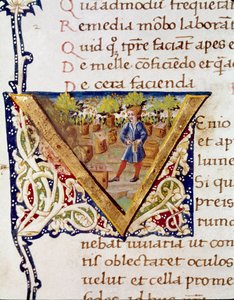 Un apiculteur et ses ruches (miniature) - Unknown artist