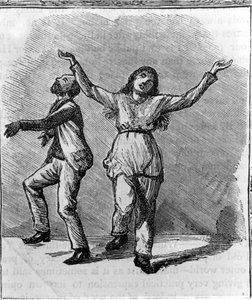 Un couple de Shakers dansant